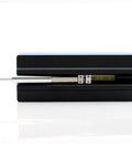 Portable Handheld Surface Roughness Tester Hella Precise Digital Gauge lightweight design with stainless steel probe visible on a black base.
