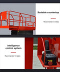 Heavy Duty Self Propelled Scissor Lift With 26 Foot Electric Aerial Work Platform And 450 Kilogram Load Capacity, showing scalable countertop and control system.