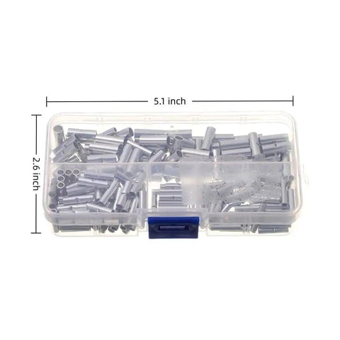 Top Grade 200 Pack Non Insulated Butt Splice Connectors Tinned Copper Crimp Terminals Assorted Wire Kit For 22-18 16-14 And 12-10 Awg Heavy Duty Electrical Splicing That Works Wicked Well. Assorted metal crimp terminals in clear organizer box