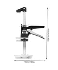Heavy Duty Hand Lifting Tool Jack 2 Piece Set Multi Function Tile Installer For Precise Wall Placement Rock Solid Metal Build side view close-up of the jack.