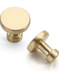 10 Pack Brushed Brass Cabinet Knobs 1-1/4 Inch Gold Drawer Knobs for Kitchen Cabinets and Dressers, shown close-up