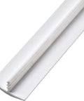 White T Molding Roll 1 1/4 X 100 Foot Straight Up Tough Flex Polyethylene Edge Banding For DIY Furniture Arcade Cabinets And Game Tables Cut To Fit Center Barb Tee Trim Built To Last With No Sweat Installation Made In Usa close-up image of the white polyethylene t trim