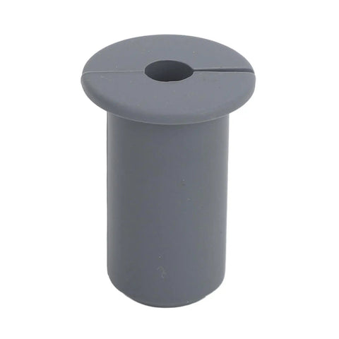 Top Rated 10 Pack Silicone Cable Feed Through Bushings Wall Grommet Kit For Series Wire Antenna Guard Indoor Protection Gray Perfect Snug Fit To Keep Your Gear Safe From Damage. Gray silicone wall grommet with single cable opening, side view