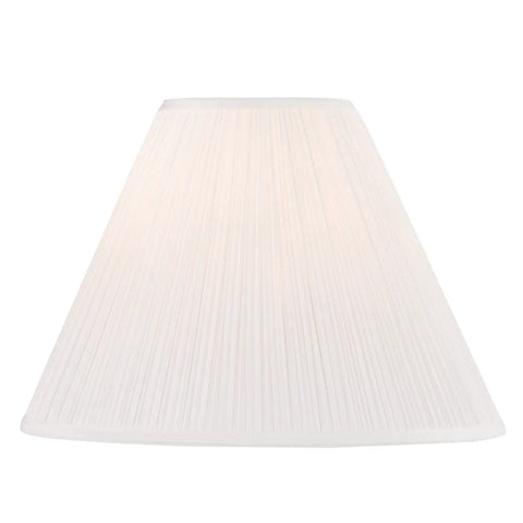 Mushroom Pleated White Lamp Shade With Traditional Spider Fitter, 9 Inch Top, 18 Inch Bottom, 13 Inch Slant, Brass Fitter, Tetoron Cotton, Empire Style, Classic Vibe, Harp Lamp Compatible