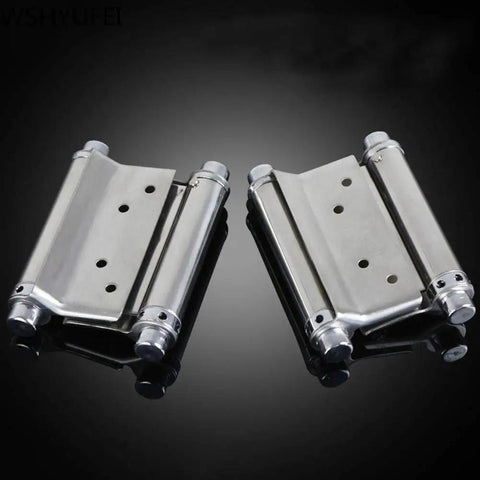 Stainless Steel Two Way Spring Hinge For Doors And Fences, Heavy Duty, Corrosion Resistant, shown in a 2-pack