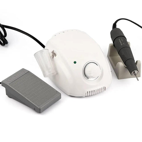 35K RPM Carbon Brush Micro Motor Drill Polishing Tool with foot pedal and docking station for quiet operation