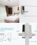 Rock Solid Smart Door Lock With Slick Fingerprint Scanner App Remote Control Built Tough Stainless Steel Latch displaying on a door.
