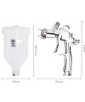 Slick Top Shelf Handheld Paint Sprayer With Hella Fine Atomization And Detachable Nozzle For Water Based Finish Coating On Any Knotty Diy Weekender Build, showing spray gun and detachable container dimensions.