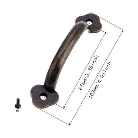 Vintage 85mm Drawer Knob Set For Cabinets And Dressers, 4 Pack Wooden Jewelry Box Pull Handles measurement diagram