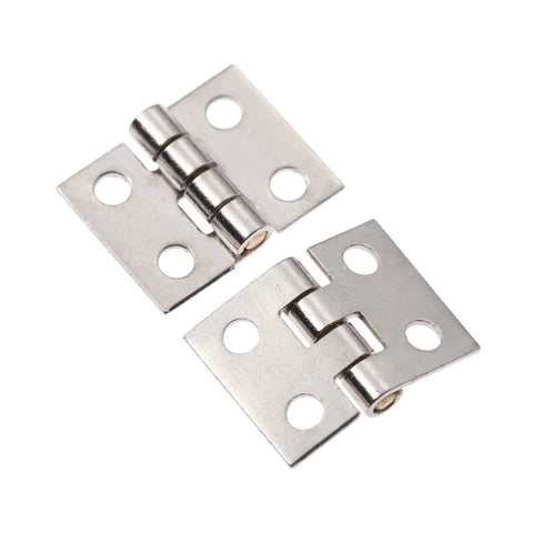 Miniature Brass Hinges Set With 20 Pieces 1 x 0.8 Cm Folding Butt Hinges Plus 80 Replacement Nails For Cabinet Doors