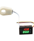 High Precision Dc Voltage And Current Meter With Hall Effect Sensor And Smart Alarm System dual display with current clamp for automotive use.