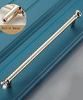 Crystal Cabinet Knobs 2 Pack Diamond Drawer Pulls shown on blue drawer with ergonomic zinc alloy design and solid base inset.
