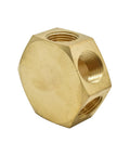 3/8 Inch Brass Round Manifold With Five 3/8 NPT Female Outlets And One Inlet Flat Hex Brass Block for Pneumatic Systems
