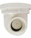 PVC Backwater Valve 1-1/2 Inch for Home Plumbing Backflow Prevention with Easy Slip Connection, front view.