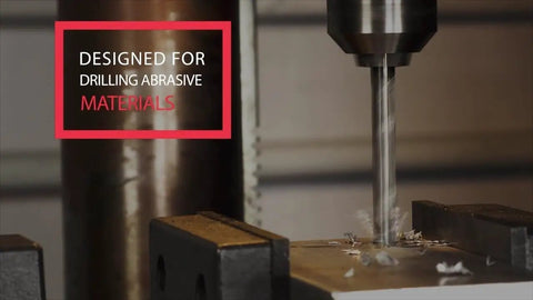 DMOD Series 5/16 Inch Solid Carbide Drill Bit For Metal Cutting Built To Last shank drilling metal block, side view