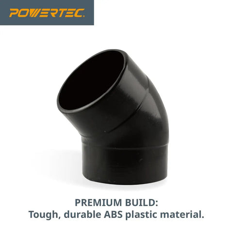 Two And A Half Inch 45 Degree Dust Collection Elbow Connector Made Of ABS Plastic Airtight Seal For Hoses And Ductwork