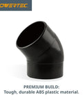 Two Point Five Inch 45 Degree Elbow Dust Collection Fitting ABS Plastic Black Durable Connector for shop vacuums