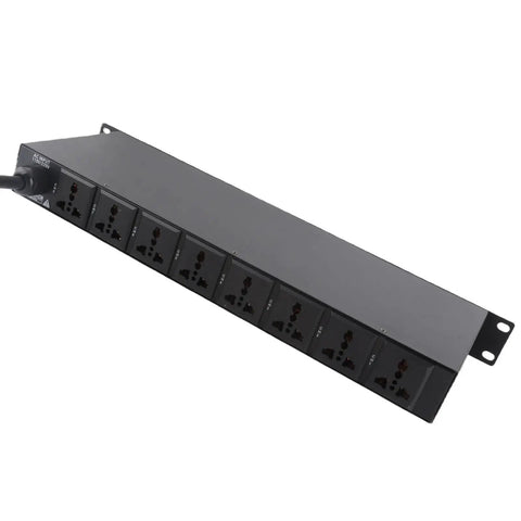 Rack Mount Power Sequencer, 10 Outlets, iron alloy, US plug for PA systems, protects stage gear with a digital display.