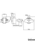 Technical drawing of Heavy Duty Push Latch Catch For RVs Boats And Caravan Drawer Cabinet Door Lock in millimeters