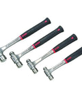 Antivibe Ball Pein Hammer Set 4 Piece With Antivibe Technology And Slip Resistant Rubber Grips Includes 8 Oz 12 Oz 16 Oz