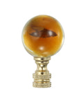 Crystal Ball Lamp Finial Cap 1/4-27 Thread Gold Tone Metal Decor for Lampshade Harp Top Knob Nut Fits Table and Floor Lamps