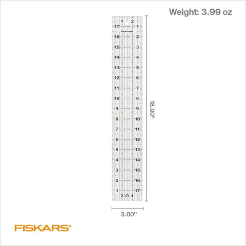 Seam Ready Sewing Ruler 3 By 18 Inch Acrylic Grid Ruler With Highlighted Seam Allowances For Crisp Fabric Cutting, Quilting