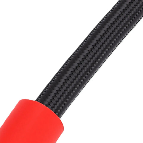 Heavy Duty Tire Inflator Extension Hose 16cm Quick Connect Fits Recessed Valve Stems Cars Motorcycles Bikes braided black hose with red connector