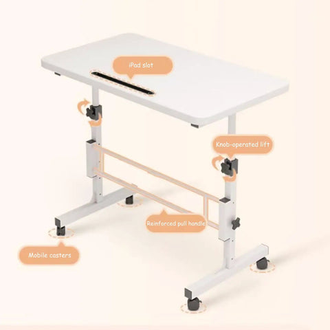 Rolling Ergonomic Standing Desk With Smooth Wheels Adjustable Height Desktop Laptop Workstation Level Up Your Remote Grind Straight Up with iPad slot.