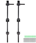 Heavy Duty Cane Bolt And 18 Inch Drop Rod Kit Built Like A Tank With Black Powder Coating For Outdoor Wood Fence Gates parts, includes 2 rods and mounting hardware