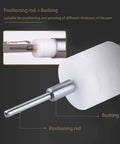 MT2 Morse Taper Lathe Pen Press showing positioning rod and bushing for woodturning pen assembly with different thicknesses.