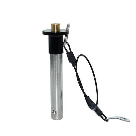 Top Shelf Quick Release Pin Button Handle Ball Lock Plunger Slot indexing plunger with stainless steel and safety cable.