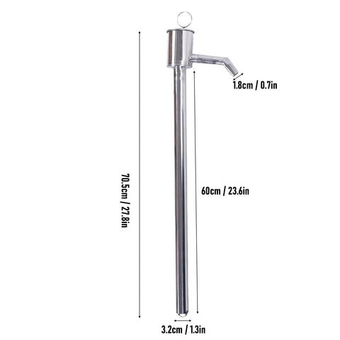 Heavy Duty 60CM Stainless Steel Manual Oil Pump For Fluid Transfer, Rustproof Hand Operated Water Suction Device with dimensions