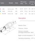 Diagram of AWG 22-10 Female Spade Connector Kit Pro Grade With Heat Shrink Tubing dimensions and specifications.