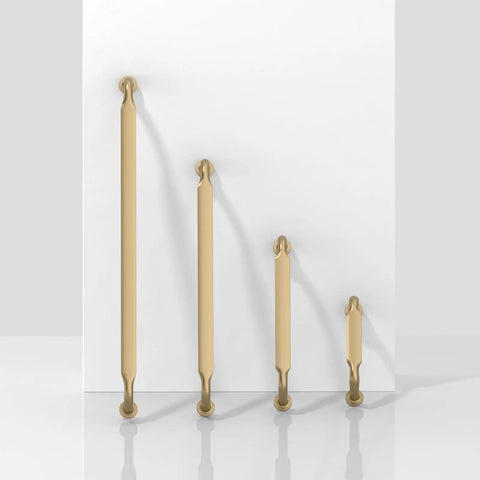 Champagne Bronze Cabinet Pulls Set Of 10, 5 Inch 128mm Solid Zinc Alloy Kitchen Cabinet Handles displayed vertically on white background