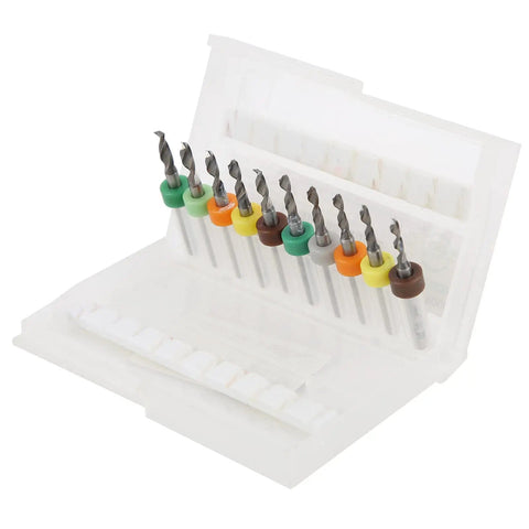 10 Piece Micro Twist Bits Straight Handle Tungsten Steel Drill Bit Set For PCB Repair Mini Circuit Board Bits 2.1 To 3.0mm with case
