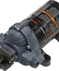 Heavy Duty Flow Max Rv Water Pump With 50 Psi Pressure And 3 Gallons Per Minute Flow, top view showing motor and connections.