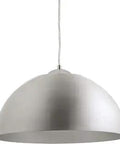 Dome LED Pendant Light With Satin Aluminum Finish 1 Light Modern Ceiling Fixture Silver Metal Shade Ideal For Kitchen Island Dining Area