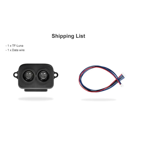 TF Luna LiDAR Range Sensor Module Single Point Micro Ranging 0.2 To 8 Meters With Time Of Flight Distance Measurement, sensor and wire