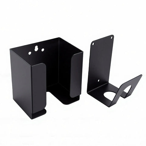 Heavy Duty Wall Mount Electric Vehicle Charger Bracket With Dual Iron Racks For Smart Garage Cable Organization, black metal racks.