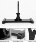 Dope Dual Blade Display Stand For Sai And Kama Katana Tanto Rapiers Black Wooden Vertical Holder with close-up details