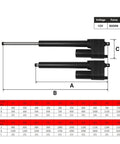 8000N Heavy Duty Linear Actuator Packs Badass Push Pull Power For Solar Tracker And Rv Lift Jobs Featuring dimensions and specifications chart