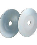 Two galvanized discs of a Four Inch Airway Flange Kit For Angle Grinder With Five Eighth Inch Arbor Hole Buffing Wheel Mounting Kit Pro Grade Tight Non Slip Collar For Stable Polisher And Grinder Work