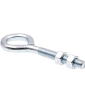 Eye Bolts With Nuts One Half Inch Diameter, 13 TPI, Six Inch Long, Zinc Plated Steel, 10 Pack, Includes Hex Nuts