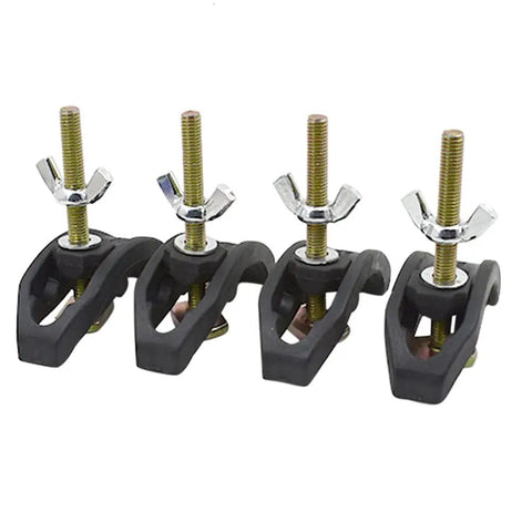 Four Pack Heavy Duty Nylon Arcuate Press Plate Clamps for secure grip on T Slot Workbenches, designed for CNC milling and woodworking.