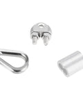 Beefy 60 Piece M6 One Quarter Inch Wire Rope Accessory Kit With 20 Stainless Steel Cable Clamps 20 Thimbles And 20 Aluminum Crimp Sleeves