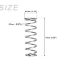 Compression spring, stainless steel, 0.5 mm wire, 7 mm outer diameter, 15 mm free length