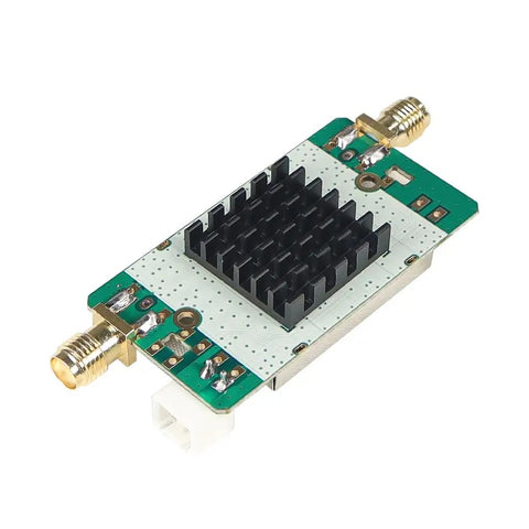 Two Way LoRa Signal Booster And Power Amplifier Module For 863-870MHz And 902-928MHz, featuring connectors and cooling element