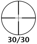 4x20 Rimfire Riflescope with crosshair reticle displaying 30/30 marking for precision shooting with parallax free at 50 yards feature