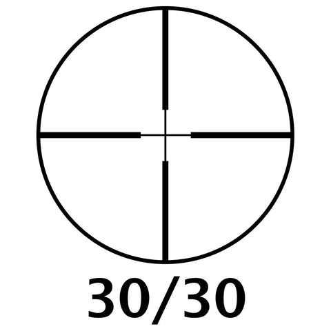 4x20 Rimfire Riflescope with crosshair reticle displaying 30/30 marking for precision shooting with parallax free at 50 yards feature