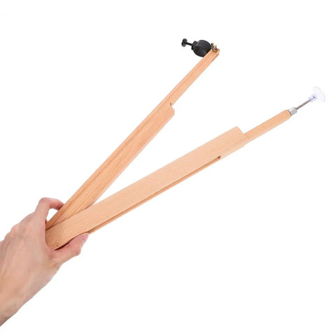 Solid Wooden Geometry Compass For Drawing Massive Circles On Blackboards Up To Forty Seven Inches held in hand with marker slot